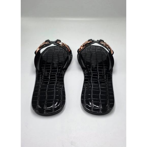 Black Slide Sandals with Rose Gold Hardware – Women’s Size 6.5/7 - Picture 4 of 4